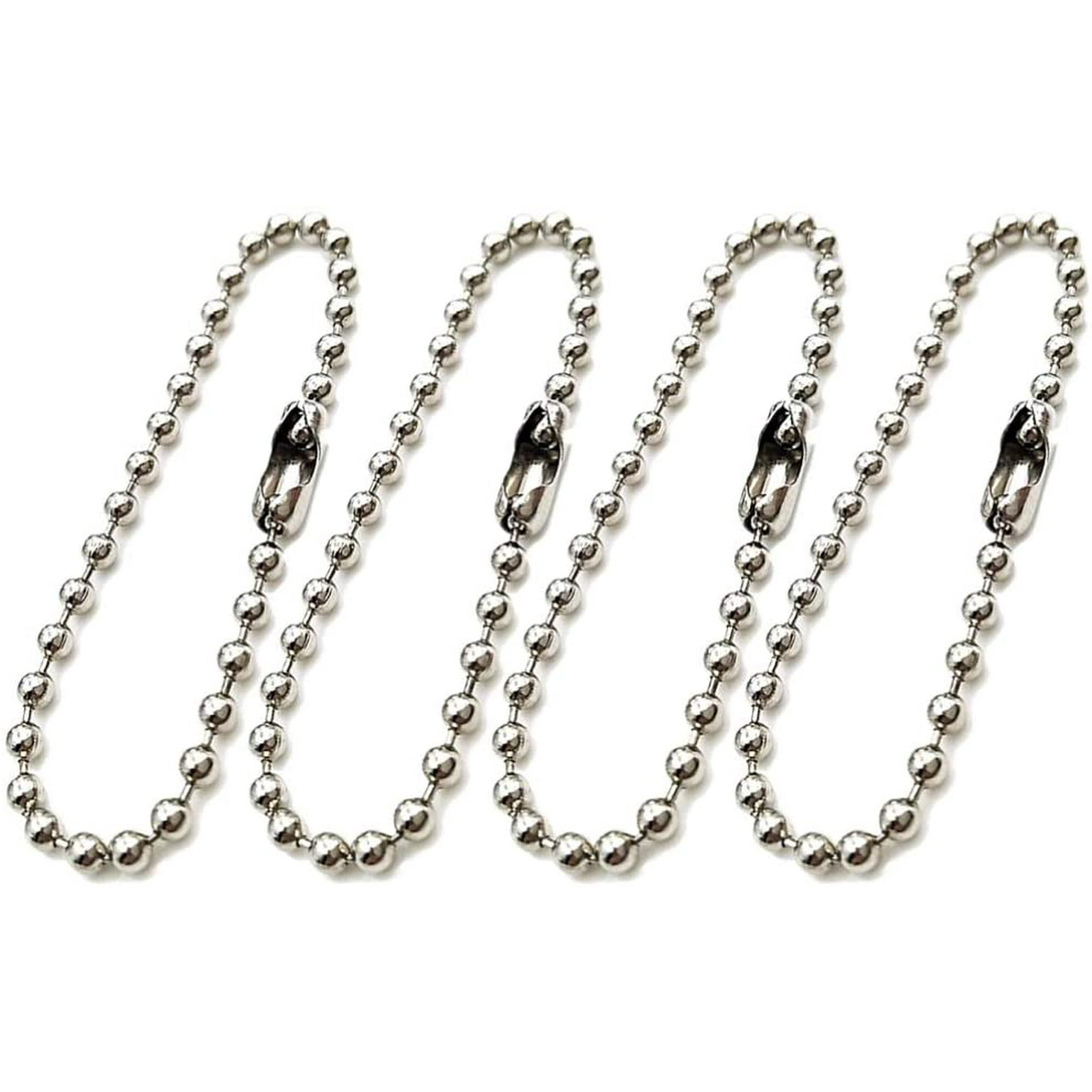 100pcs Long Connecteur De Perle Fermoir Diamètre Boule Chaînes Métal Perle Porte-Clés Tag Porte-Clés Pour La Recherche De Bijoux