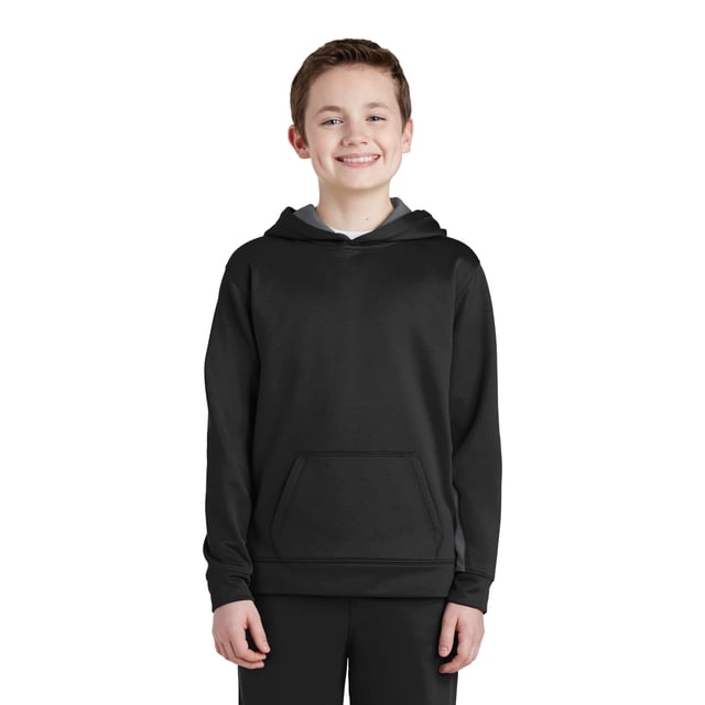 Sudadera con capucha Sport-Tek® Youth Sport-Wick® Fleece Colorblock. YST235 deporte-tek YST235