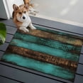 thumbnail image 4 of Vintage Teal Stripe Bathroom Mats 2x3 FT, Non Slip Small Kitchen Mat, Farmhouse Shabby Turquoise Washable Soft Backed Front Door Throw Rugs Non-Shedding Indoor Outdoor Doormat for Entryway Sink, 4 of 8