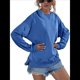 thumbnail image 3 of Sudadera de Larga para Mujer, Holgada, para Hacer Ejercicio, para Salir, Informal, con Capucha Azul Elegante M, 3 of 10