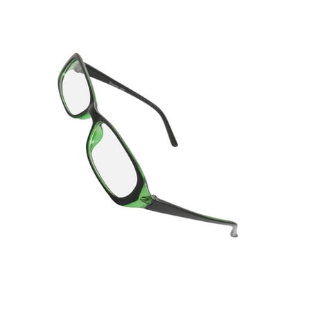 Man Woman Single Bridge Black Green Frame Plano Plain Glasses Spectacles