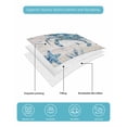 thumbnail image 5 of Quilts Twin Size Bedding Set, Blue Coastal Crabs Lightweight Quilted Comforter, Summer Vintage Ocean Sea Coral Shells Soft Reversible Bedspread Coverlet with Pillow Covers for All Season, 68" x 86", 5 of 7