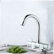 Two Handle Foldable RV Faucet, Deck/Wall Mounted RV Kitchen Faucet, Hot and Cold Water Mixer Tap Rotating