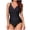 Black, variant on One Piece Swimsuits For Women Retro Ruched Push Up Padded Swimwear Slim Fit Tummy Control V Neck Bathing Suits Black XL