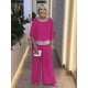 thumbnail image 1 of Traje con pantalones con pernera ancha y camisa de murciélago a juego con lentejuelas y cuello redondo para mujer, 1 of 6