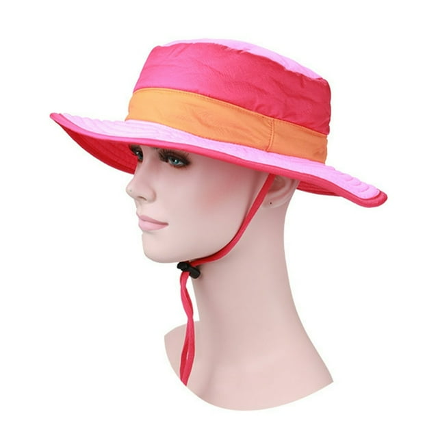 Men Fishing Hat Contrast Color Portable Breathable Easy to Match Washable Fasten String Lightweight Waterproof Anti-UV Men Outdoor Cap Outdoor Stuff
