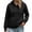 Inverlee Black-WOMENS CLOTHES, variant on Womens Waffle Quilted Snap Button Hooded Cardigan Jacket Drawstring Hood Kangaroo Pockets Loose Fit Sweatshirts Jackets Outerwear Coats Pink XL