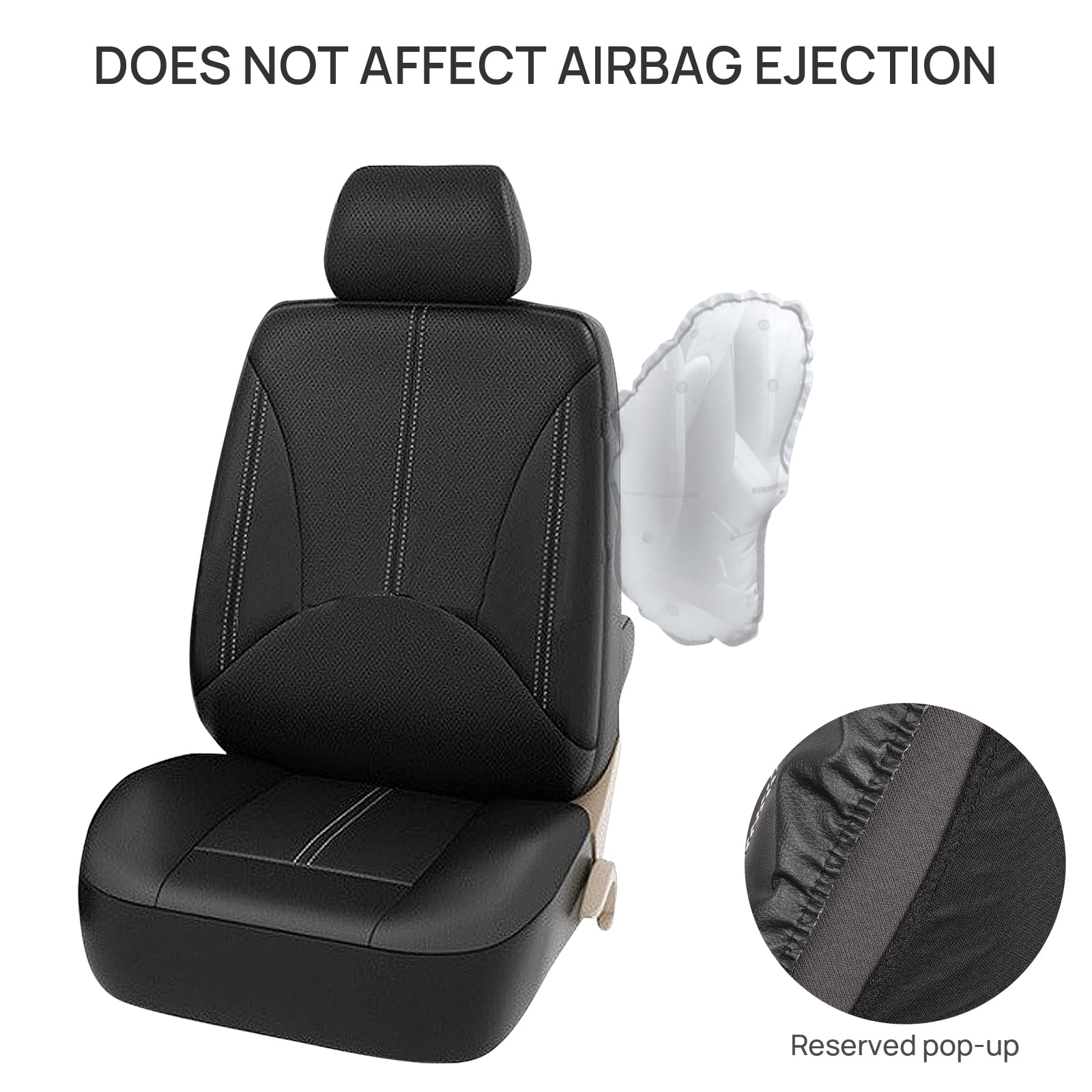 OTOEZ Universal PU Car Seat Cover Breathable 5 Seats Leather Full Set Waterproof Cushion for Sedan SUV Truck