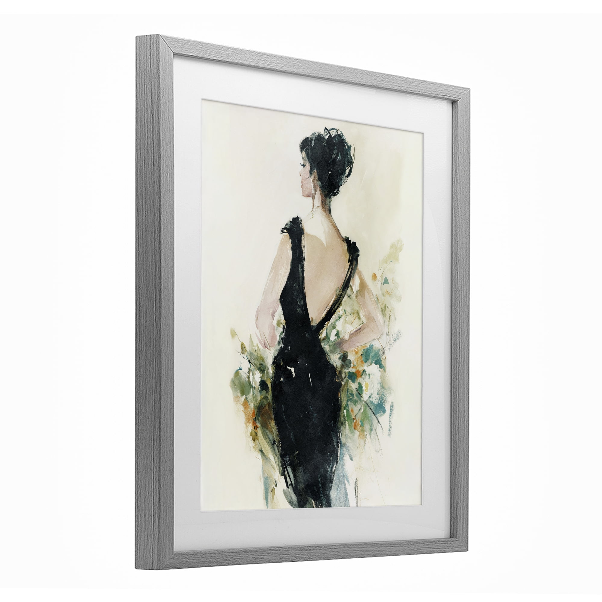 Stupell Industries Backless Reverie Gown Gray Framed Print Under Glass, design by Svetlana Aleynikova