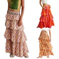 thumbnail image 5 of Txlixc Falda larga de mujer, flor / patrón de celosía Txlixc moda, 5 of 5