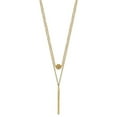 thumbnail image 2 of Primal Gold 14 Karat Yellow Gold Double Layer Hollow Bead Diamond-cut Bar 2-inch Necklace, 2 of 4