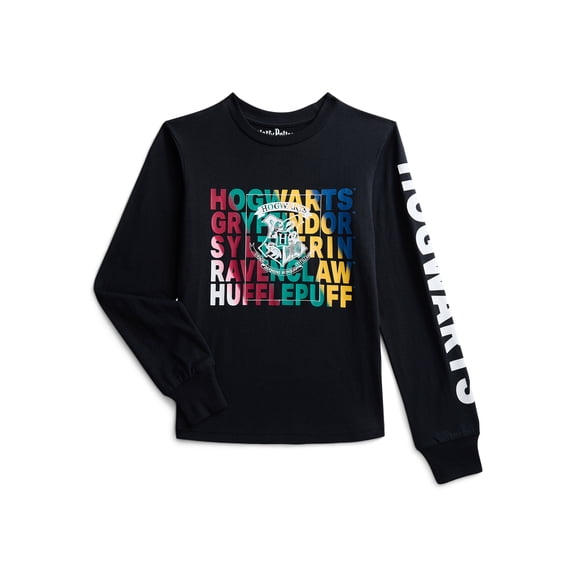 Harry Potter Boys Graphic Tee with Long Sleeves, Sizes XS-2XL