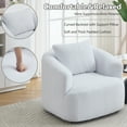 thumbnail image 6 of NeoKo Modern 360° Swivel Round Cushioned Comfort Chair with Soft Pillow, Teddy Fleece High-Resilience Foam Single Sofa, Metal Base, Suitable for Living Room, Bedroom, Apartment,White, 6 of 9