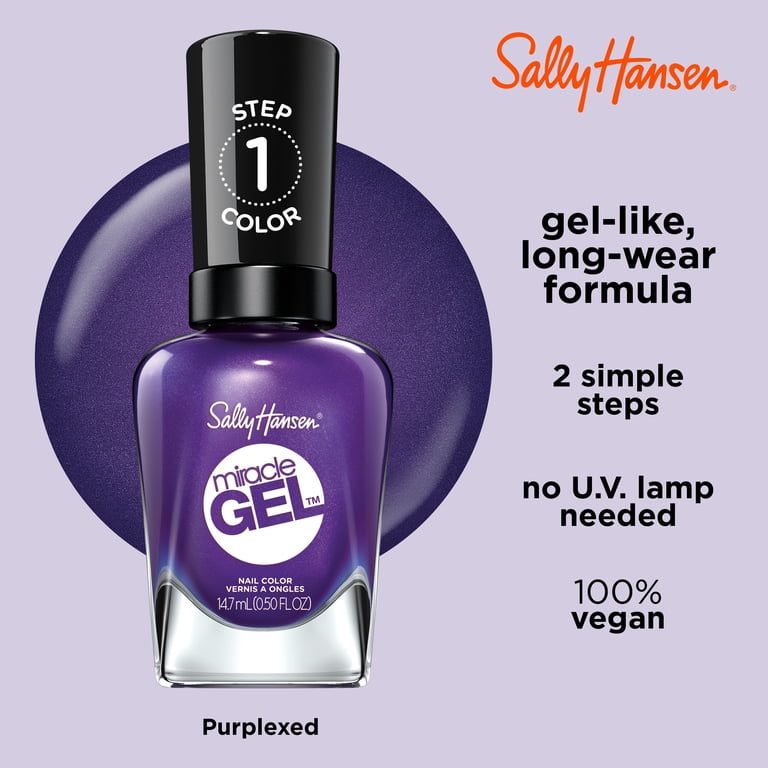 Sally Hansen Miracle Gel Nail Polish, Purplexed, 0.5 fl oz, No UV