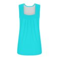 thumbnail image 4 of JGGSPWM Summer Tank Tops for Women Loose Fit Pleated Square Neck Sleeveless Tops Curved Hem Flowy Loose Fit Camisole Trendy Breathable Tees Sky Blue S, 4 of 6