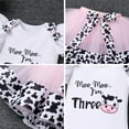 thumbnail image 6 of FYMNSI Toddler Kids Girl Cow 3rd Third Birthday Cake Smash Outfit Farm Animal Three Years Old Party Short Sleeve Tops Tutu Skirt Bowknot Headband Set I'm Three, 6 of 6