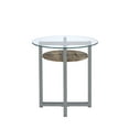 thumbnail image 2 of ACME Janette End Table, Weathered Oak, Black Nickel & Clear Glass-Color:Weathered Oak,Quantity:1,Style:Contemporary, 2 of 4