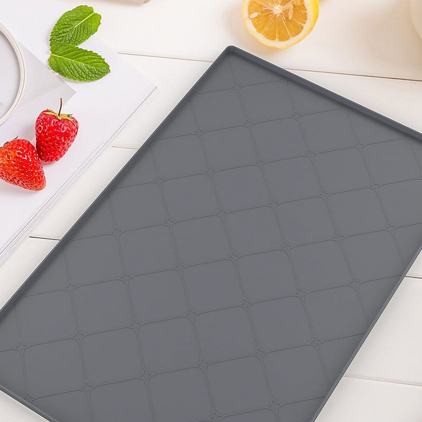 Drainage Tank Leak-Proof Pad Under Sink Mat Leak Proof Waterproof Storage Tray for Kitchen and Bathroom Cabinets(Dark Gray,1-Piece) Rkxzt