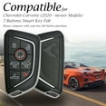 thumbnail image 6 of Vitodeco Genuine Leather Smart Key Fob Case with Leather Key Strap Compatible for Chevrolet Corvette (2020 - 2026 Models) - 7-Button, Black/Red, 6 of 6