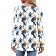 thumbnail image 3 of Betivan Fall Clearances-Tops Womens Fashion Blue and White Porcelain Printed Long Sleeve Tops Pleated Fall Tunic T-Shirts Chinoiserie Crew Neck Hide Belly Blouses, 3 of 7