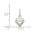 thumbnail image 3 of White Sterling Silver Charm Pendant 18 mm 10 Puff Heart, 3 of 3
