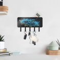 thumbnail image 6 of Decorative Key Holder Organizer Wall Mounted with 5 Hooks for Keys Mail (7.1 x 4.1 Inches) Eternal Blue Rose and Flame, 6 of 6