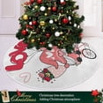 thumbnail image 6 of FMSHPON Gnome CouplePink Love Bicycle Xmas Christmas Tree Skirt Stand Mat for Holiday Party Decoration Indoor Outdoor 48 inches, 6 of 6
