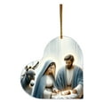 thumbnail image 2 of Feledorashia Personalized Acrylic Christmas Ornaments - 3.15" Heart Holiday Tree Pendants, Nativity Scene Hanging Decor, Christmas Tree Decorations, Religion Gift for Family and Friends, 2 of 5