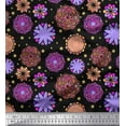 thumbnail image 1 of Soimoi Black Cotton Duck Fabric Multicolor Mandala Print Fabric by Yard 42 Inch Wide, 1 of 3