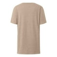 thumbnail image 5 of ClodeEU Women's V Neck Short Sleeve ， Casual Trendy T Shirts ，Cute Loose Fit Tees Beige,Womens Plus XL, 5 of 5