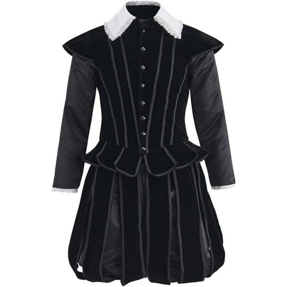 Men's Elizabethan Medieval Renaissance Black Outfit Prince
