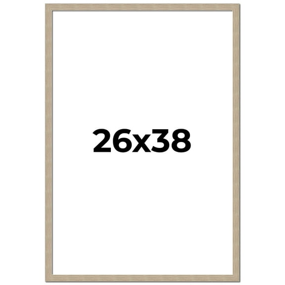 26x38 Frame Grey Solid Wood Picture Frame Width 1 Inches | Interior Frame Depth 0.5 Inches |