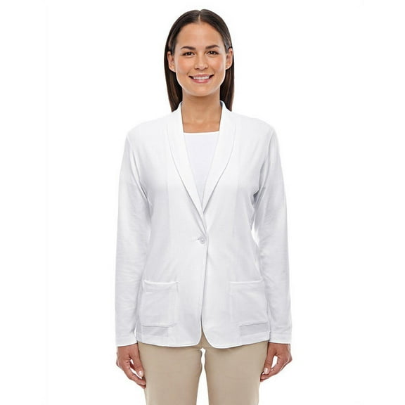 Devon & Jones Women's Perfect Fit Shawl Collar Cardigan, Small, White