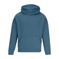 thumbnail image 3 of safuny Men's Clearance Solid Color Pullovers Long Sleeve Blouses Casual Relaxed Fitted Outdoors Fashion Workout Crew Neck Sweatshirts Pocket Fall Loose Hoodie Tops Blue XXXL, 3 of 5