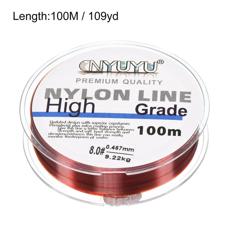 Uxcell 109Yard 20Lb Fluorocarbon Coated Monofilament Nylon Fishing Line  Wine Red