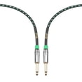 thumbnail image 5 of Clef Audio Labs Guitar Cable 6.35mm TS to 6.35mm TS, Black Chrome Zinc Alloy Shell/Green Braided -20F-1PK, 5 of 5
