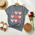 thumbnail image 7 of Womens Valentines Graphic Tees Cute Love Heart Short Sleeve Tshirt Crew Neck Casual Romantic Valentine Tee Tops, 2XL Gray, 7 of 7