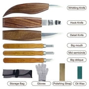 Tcwhniev 10Pcs Wood Chisel Set Wood Carving Chisel Set Wood Carving Hand Chisel Knife Kit,Wood Carving Tools,Wood Carving Knifes Carpenter Beginners Tools DIY Chip Hand Tools
