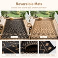 thumbnail image 5 of RUG ROBOT 8'x10' Waterproof Outdoor Rug, Reversible Plastic Straw Outside Rug for Backyard, Patio, Moroccan Indoor Outdoor Rug for Camping, Garden, Balcony, Camping & RV, Black/Brown, 5 of 11