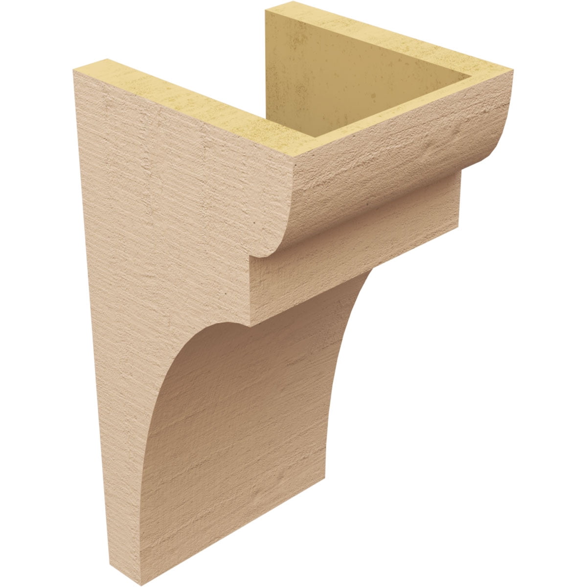 7"W x 7"D x 14"H Wide Yorktown Rough Cedar Woodgrain TimberThane Corbel, Primed Tan