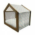 thumbnail image 2 of Anchor Pet House, Anchor Shape in Lines Tropics Getaway Ship Cruise Transport Repeating Tile, Outdoor & Indoor Portable Dog Kennel with Pillow and Cover, 5 Sizes, Beige Multicolor, by Ambesonne, 2 of 5