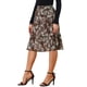 thumbnail image 4 of Falda midi floral con volantes en capas y cintura elástica para mujeres INSPIRE CHIC color marrón XL, 4 of 6