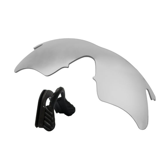 Walleva Titanium Mr. Shield Polarized Replacement Lenses And Black Nosepad For Oakley M Frame Heater Sunglasses