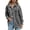 Grey, variant on Women Collared Oversized Long Sleeve Denim Jacket Button Down Dual Chest Pocket Loose Casual Jean Coat 1PC S-XXL Plus Size Friendly