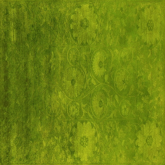 Ahgly Company Indoor Square Oriental Yellow Industrial Area Rugs, 6' Square