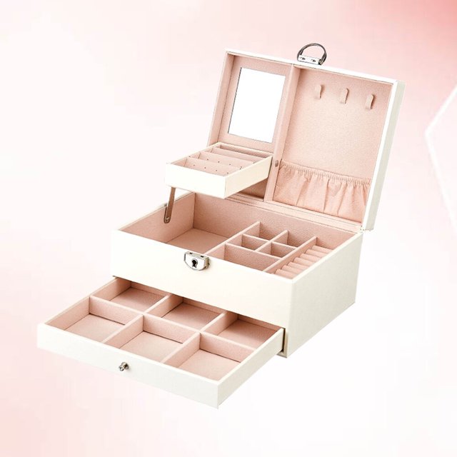 CHICHUMID Necklace Box Jewelry Box White 1Pcs Display Multi-layer