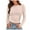 Beige, variant on GEWSEY Women Long Sleeve Crewneck Rib Knit Slim Fit Shirts Basic Tee Tops 2025 Casual T-Shirt Going Out Workout Outfits ,S