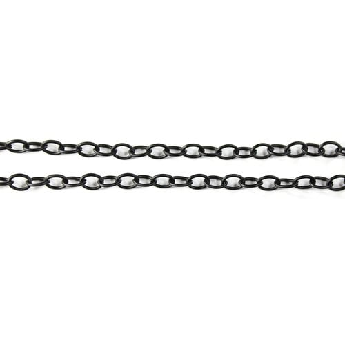 (3 pack) Blue Moon Beads Black Metal Cable Chain for Jewelry Making 90 Inches 1-pack