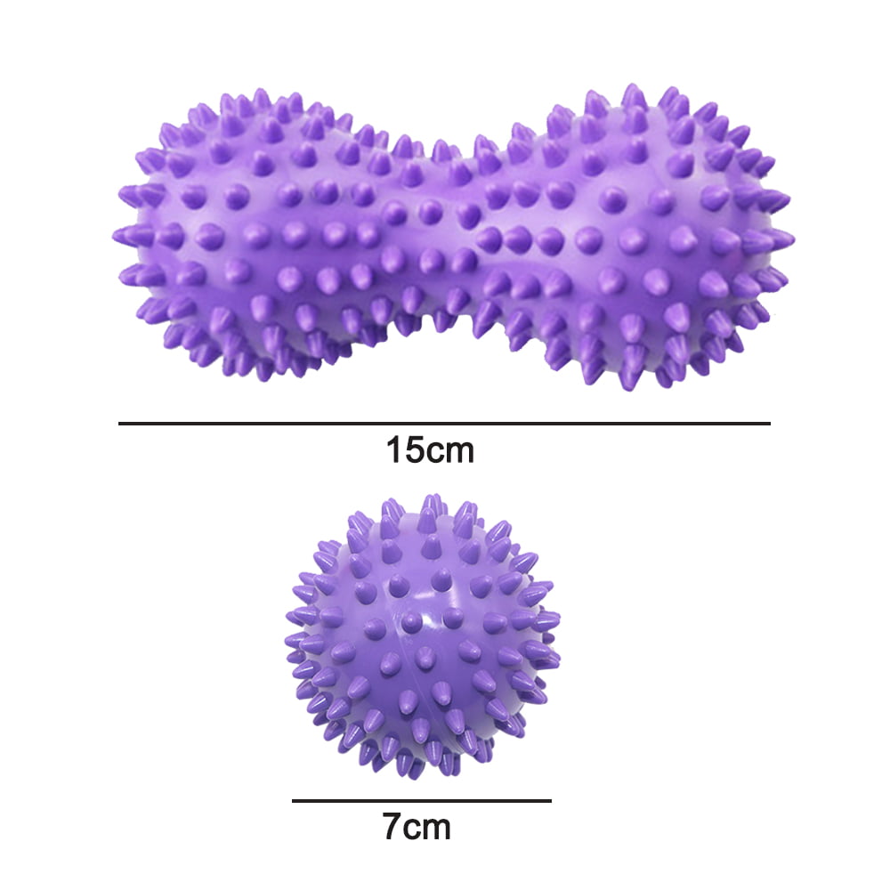 Pilates Trigger point release Spiky balls Prickle Stimulating Balls,Purple/Grey 