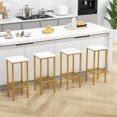 thumbnail image 2 of Costway 4 PCS 26"Bar Stool Set with Metal Frame Footrest Backless Counter Height Stool Brown, 2 of 10